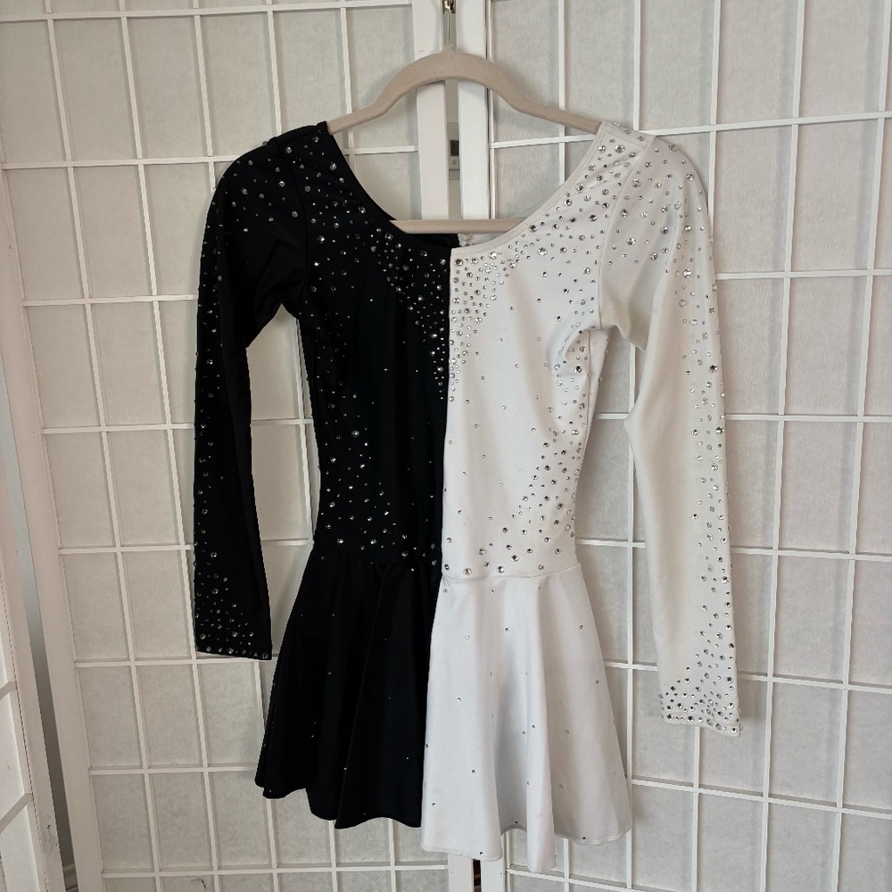 Black and White Figure Skating/Performance Dress - GUC, Size Small